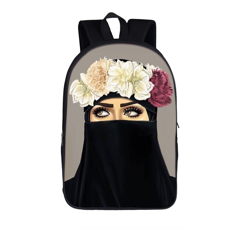 Ładna muzułmański islamski dziewczyna z nadrukiem plecak na co dzień kobiet mężczyzn plecaki podróżne dziewcząt chłopców plecak do torby do przechowywania szkolnego dla dzieci