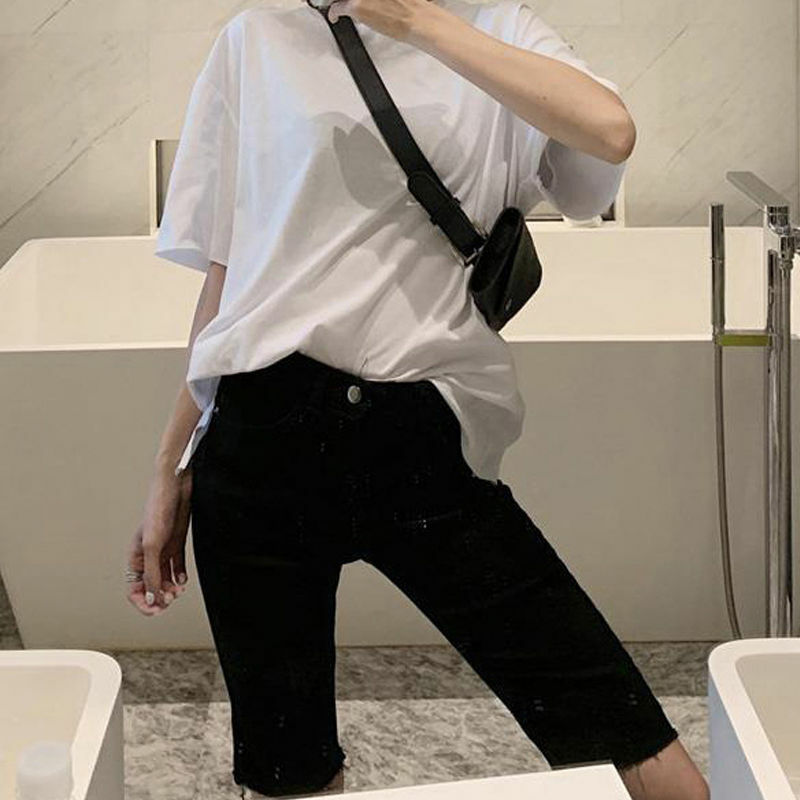 Zomer Nieuwe Hoge Taille Denim Shorts Voor Vrouwen Skinny Denim Korte Koreaanse Mode Casual Dames Jeans Biker Shorts 2024