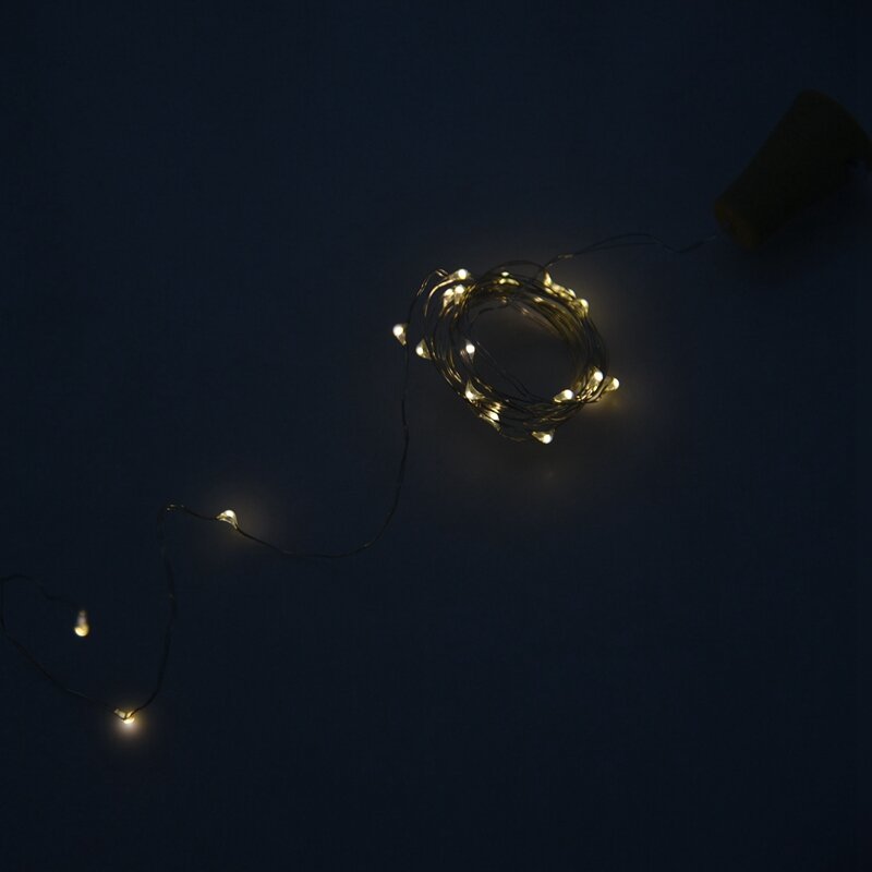 Cork Shaped LED Night Fairy String Luz, Garrafa de Vinho Lâmpada, Branco Quente, Solar, 20 LEDs, Kork Solarbetrieben Licht, 2m, 3pcs