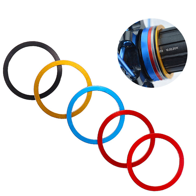 Durable Practical Bike Axis Washers Lightweight 1-3mm 5pcs Accessories Aluminium Alloy Bicycle Bottom Bracket Gaskets