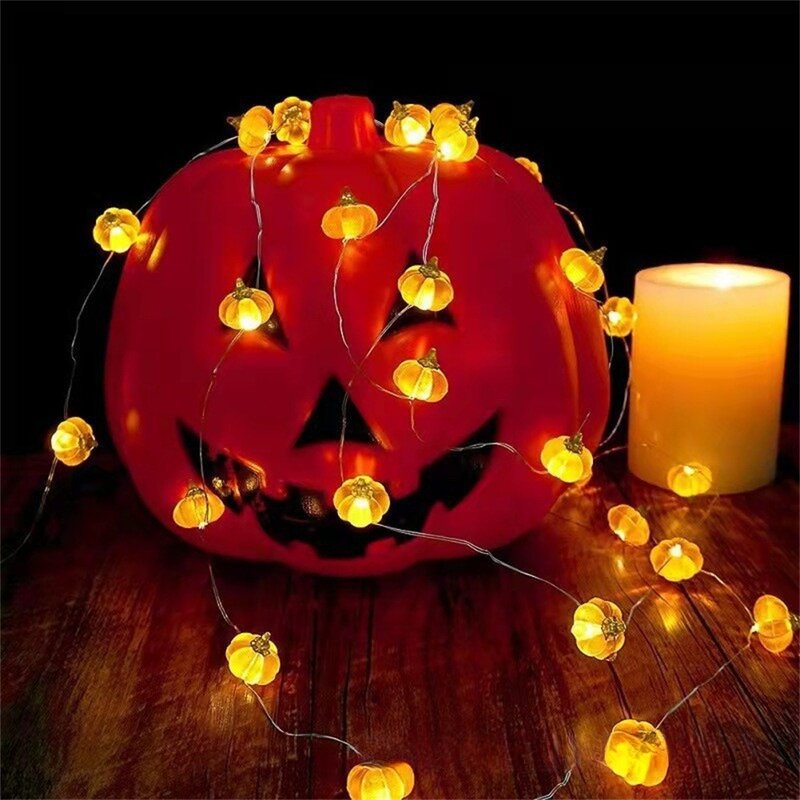 Halloween Kürbis Fledermaus Spinne Lichterkette glühenden Horror führte dekorative Lampe Trick or Treat Happy Halloween Dekoration