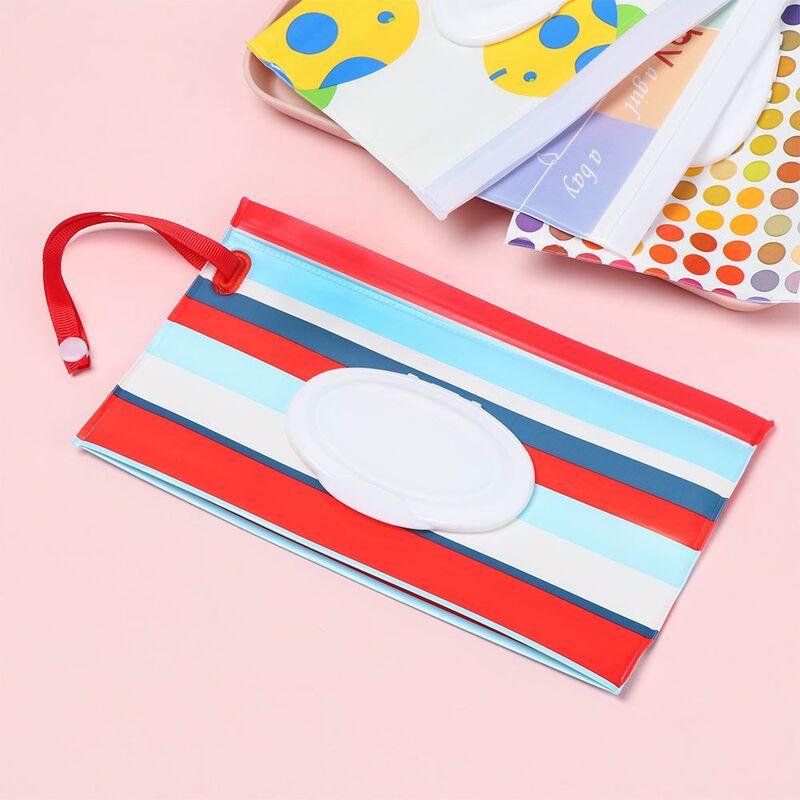 Mode Outdoor Trage tasche Flip Cover Baby Produkt Snap-Strap Feucht tücher Tasche Taschentuch Box Kinderwagen Zubehör Kosmetik beutel
