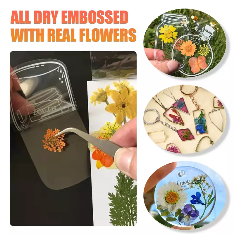 40Pcs/Bag Colorful Flower Field Dried Flowers Natural Plant Pressed Flower Specimen Rose Daisy Lace Resin Mold Material Package