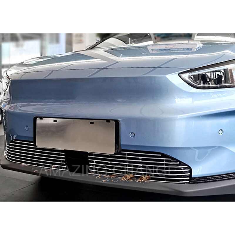1 zestaw naklejek na okładkę wykończenie przedniego grila do stylizacji samochodu Geely Geometry C 2021 2022 samochód ze stopu aluminium akcesoria