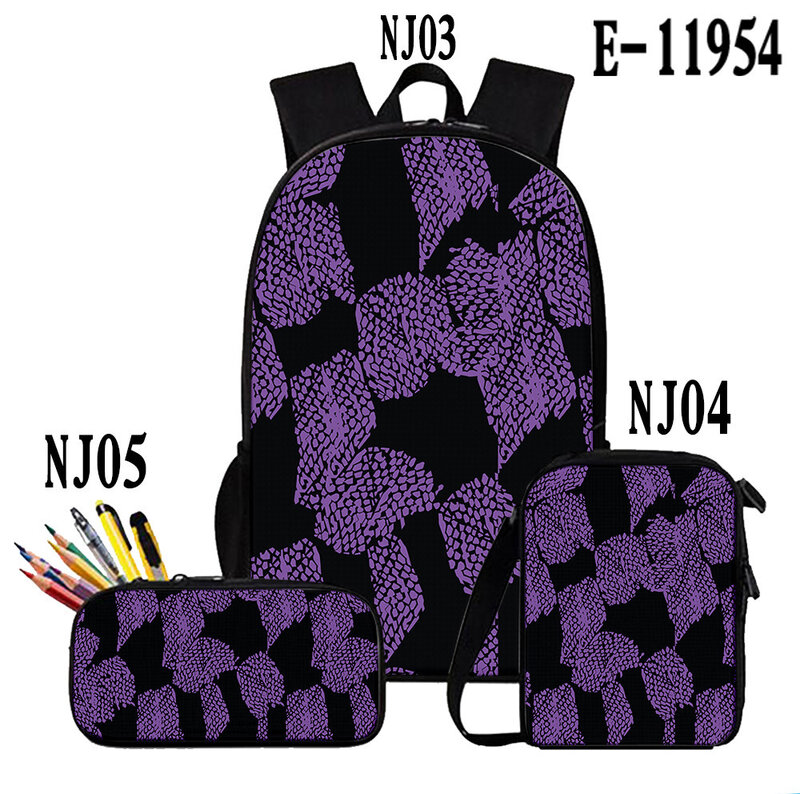 Classic Anime Fashion Kpop 3D Print 3pcs/Set pupil School Bags Laptop Daypack Backpack Inclined shoulder bag Pencil Case