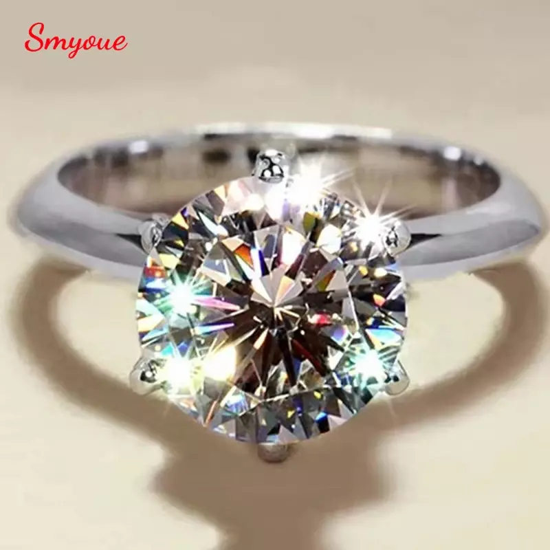 Smyoue GRA Certified 1-5CT Moissanite Ring VVS1 Lab Diamond Solitaire Ring for Women Engagement Promise Wedding Band Jewelry
