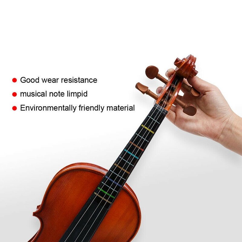 4/4 Violin Fretboard Sticker Fingerboard Marker Fiddle Learn Note Chart Tape 4Pcs