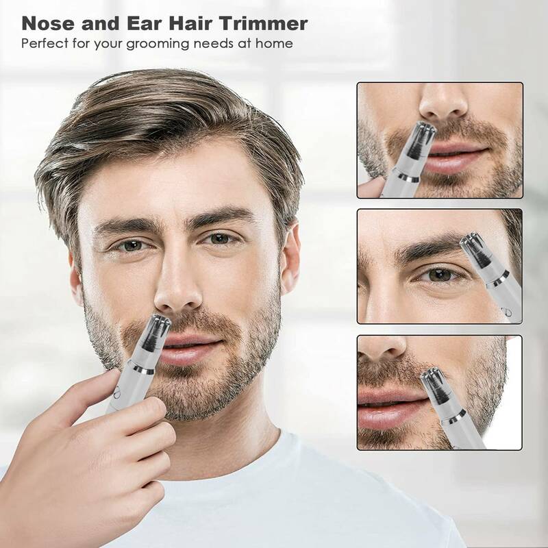 Recortador de nariz Manual de acero inoxidable para hombres, afeitadora para afeitar el pelo de la nariz y las orejas, cuidado facial, dispositivo lavable, nuevo