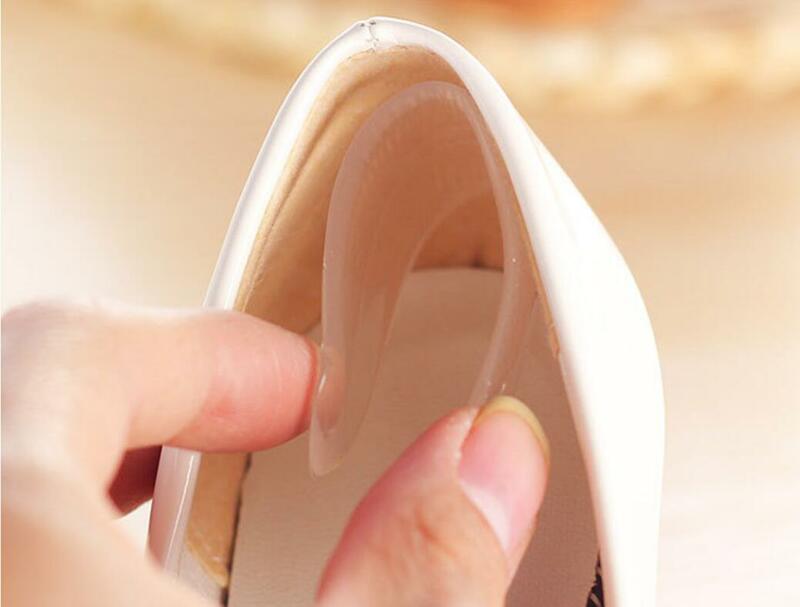 Silicone Heel Cushion Protector, Shoe Insert Pad, Palmilha Anti-Slippery, macio, confortável, Cuidados com os pés, Sapatos Acessórios, 1 Par