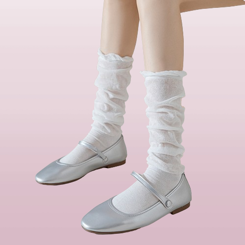 2024 New High Quality 5/10 Pairs Ballet Style Socks For Women Summer Thin Mid-calf Cotton SocksMary Jane Shoes Pile Stockings