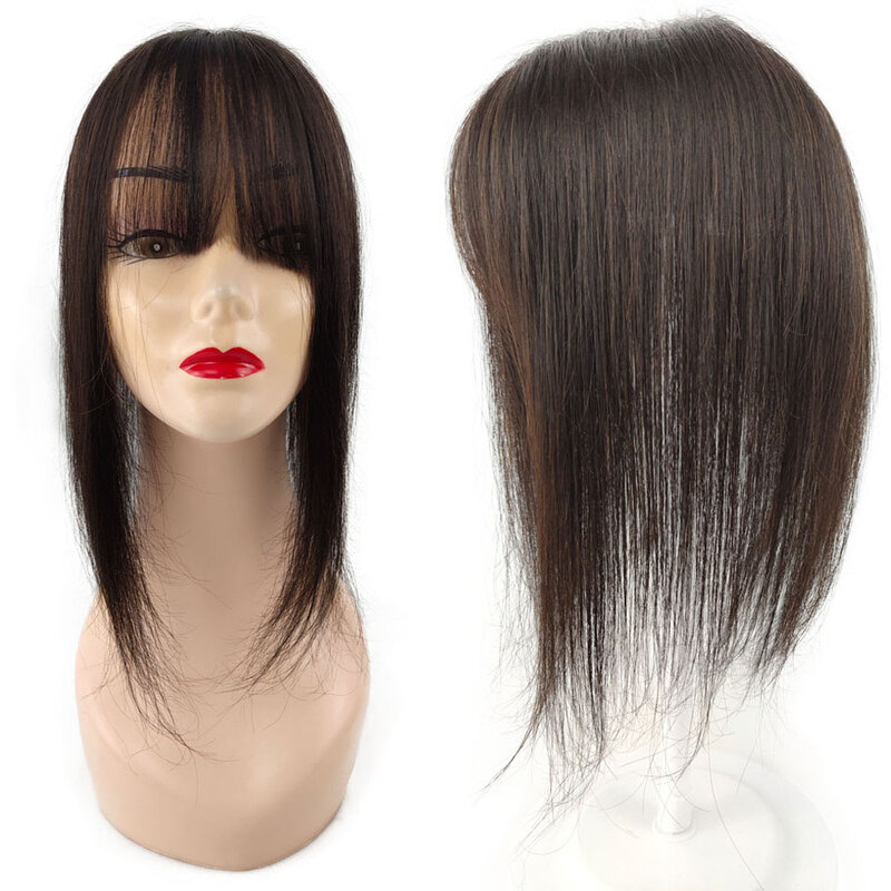 8X12cm jedwabna skóra baza Topper kobiety peruka chińskie dziewicze włosy kawałek z 4 klipsy w naturalnej skóry głowy Top nakładka darmowe rozstanie