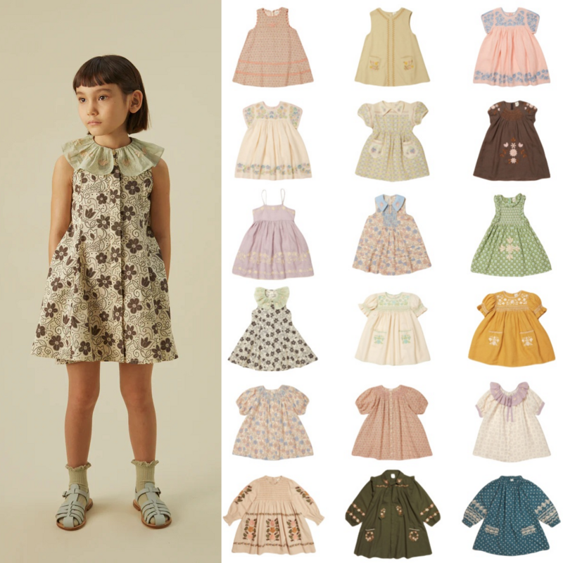 아포 소녀 원피스 공주 코스튬 홀리데이 드레스, 아폴리나 자수, 어린이 치마, 아기 아동복, 2-6, 8, 10 세