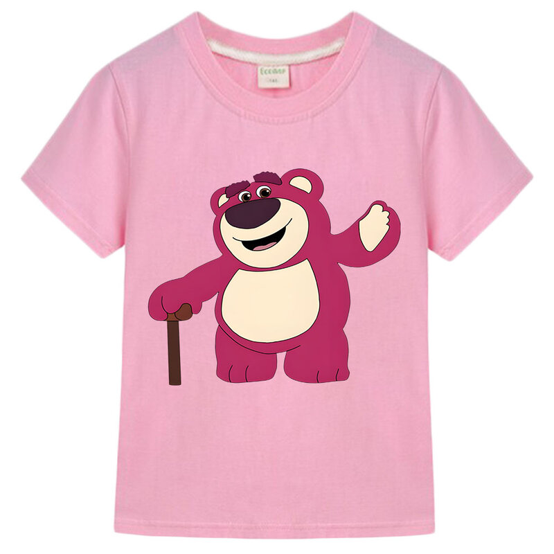 Bear Kids Short-sleeved Cotton Style Sportswear Fashion Cute Print Tees Harajuku Tops Breathable Clothing High Quality T Shirt