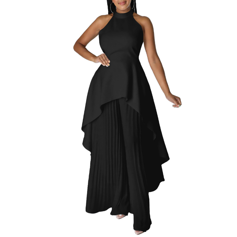 Conjunto de 2 piezas de vestido de pavo africano para mujer, ropa elegante de África, Tops sin mangas, traje de pantalón plisado, vestido de fiesta de Dubai