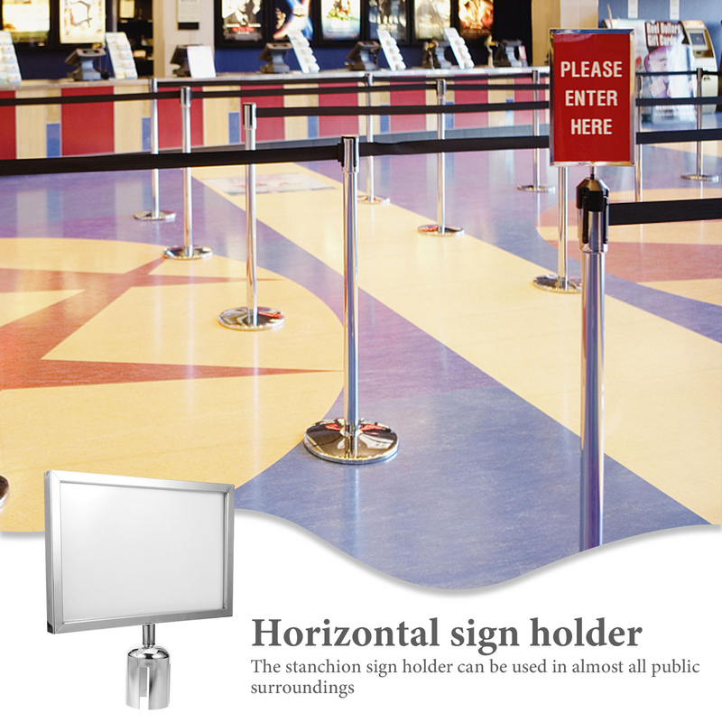 Poster Frames Frames Pillar Sign Stand Portrait Top Stanchion Holder Double Sided Horizontal Version A4 Poster Display