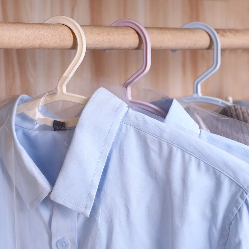 10 Buah Pakaian Penutup Debu Plastik Bening Sekali Pakai Tas Garmen Tahan Air Lemari Pakaian Mantel Gantung Penutup Debu