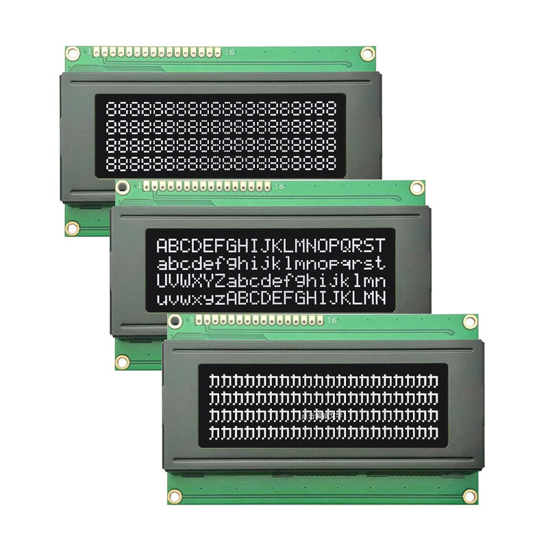 Módulo LCD DE 2004 caracteres, 20x4LCM, VA, caracteres blancos sobre fondo negro, 5V, HD44780, controlador o ST7066 o AIP31066