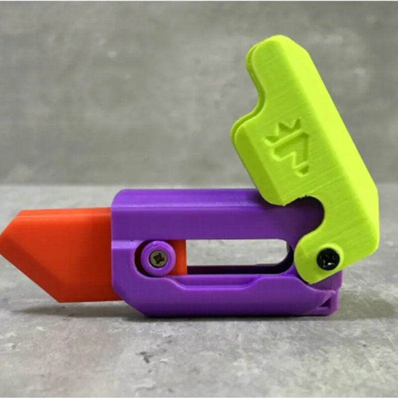 Couteau à Gravité Carotte 3D pour Enfants, Jouets Fidget, Carte Poussée de Décompression, Jouet Shoe, Impression 3D, Couteau à Carottes en Plastique, Nouveau