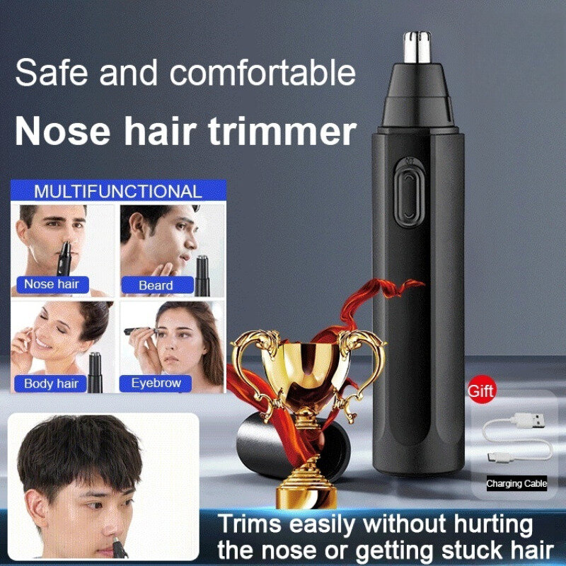 Recortador de pelo de nariz recargable para hombres, recortador de pelo de nariz, recortador eléctrico recargable limpio