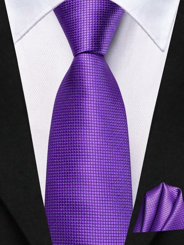 Purple Solid Luxury Designer Silk Tie For Children Handky Child Necktie 120CM Long 6CM Wide Fashion Party Dropship Hi-Tie