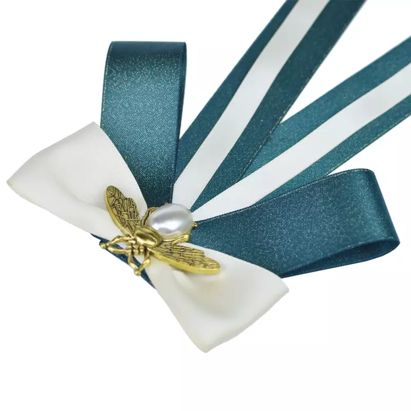 Original Bow Tie Bee Pearl Collar Flower Fashion Korean Women's College Style Shirt Accessories Gift Handmade Jewelry Bowtie