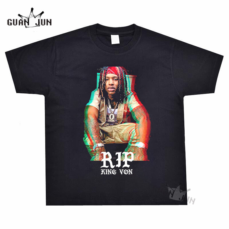 Męska koszulka raper k-king Von Rip graficzna koszulka Unisex bawełna Vintage czarna koszulka Casual 80 90S hiphopowy sweter Tees