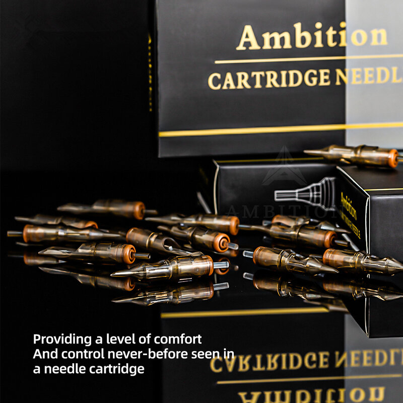 40pcs AMBITION Premium Evolved Tattoo Needle Cartridges Round Liner Shader Magnums For Permanent Makeup Eyebrow Body Art Supply