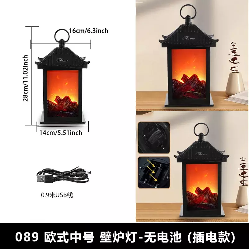 Lámpara de chimenea de simulación para decoración del hogar, lámpara de llama Retro, horno montado en la pared, interruptor inteligente, artesanías extrañas, nuevo, caliente