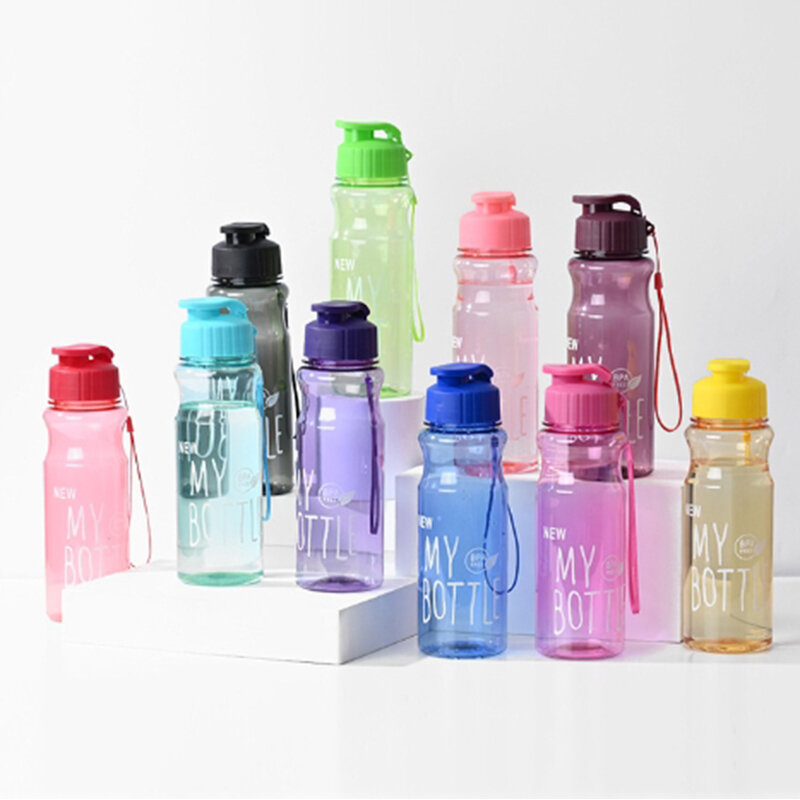 Gobelet d'eau de sport de grande capacité, gobelet d'eau coloré et transparent pour animaux de compagnie, bouteille d'eau en plastique