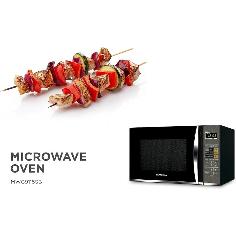 Radio Emerson mwi12ss 1.2 Cu. Ft. Oven Microwave 1000W dengan teknologi Inverter, meja baja tahan karat/desain bawaan