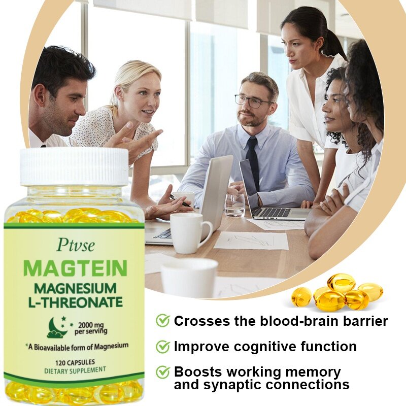 Magnésio l-fórmula tridimensional do cérebro, melhora a memória, cognição, alívio do estresse, qualidade do sono, original