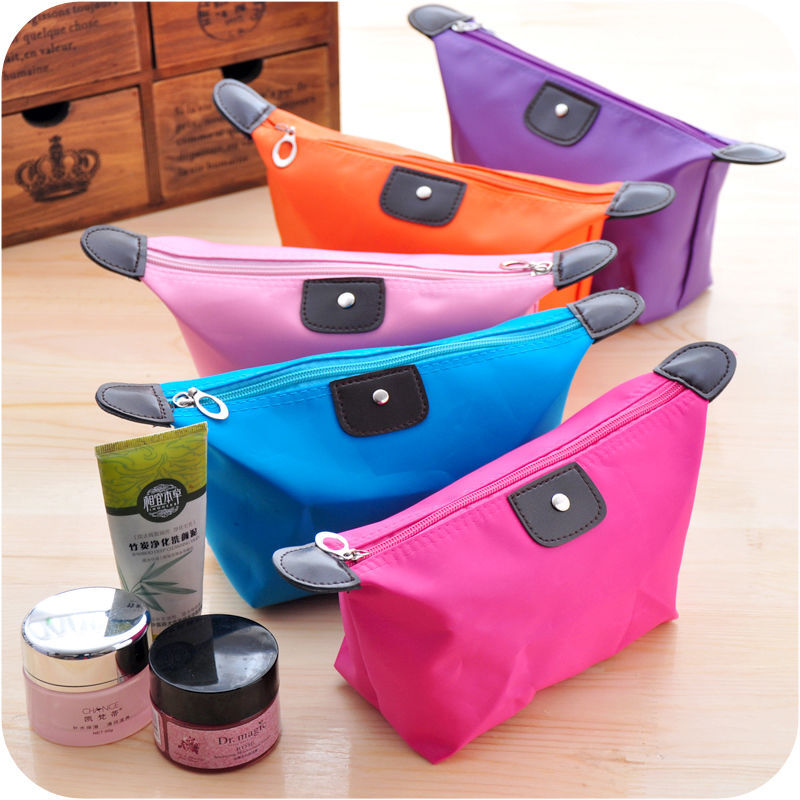 New Women Cosmetics Bags Striped Travel Cosmetic Bag Makeup Handbag Female Zipper Purse Small Make Up Bags Travel Beauty Bags