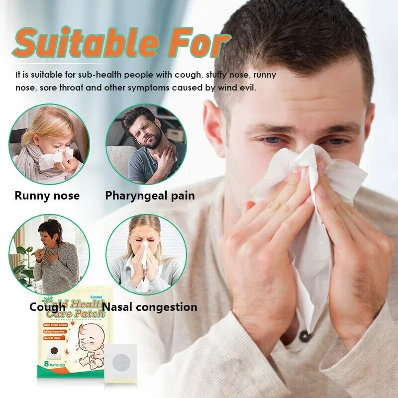 24pcs Stop Coughing Patch Cold Medicine Treatment Cough Relief Plasters Moisten Throat for Adults Children Health Care