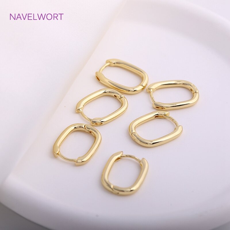 Neue Trendy Gold Überzogen Hoop Ohrring Für Frauen, 25mm * 19mm Weibliche Glatte Huggie Ohrring Schmuck