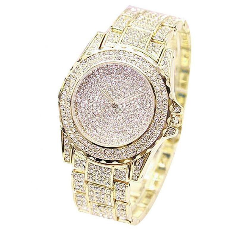 2019 New Fashion Hot Sale Women's luxury all shiny rhinestone round quartz sports bracelet Quartz Watch Student Ladies Gift