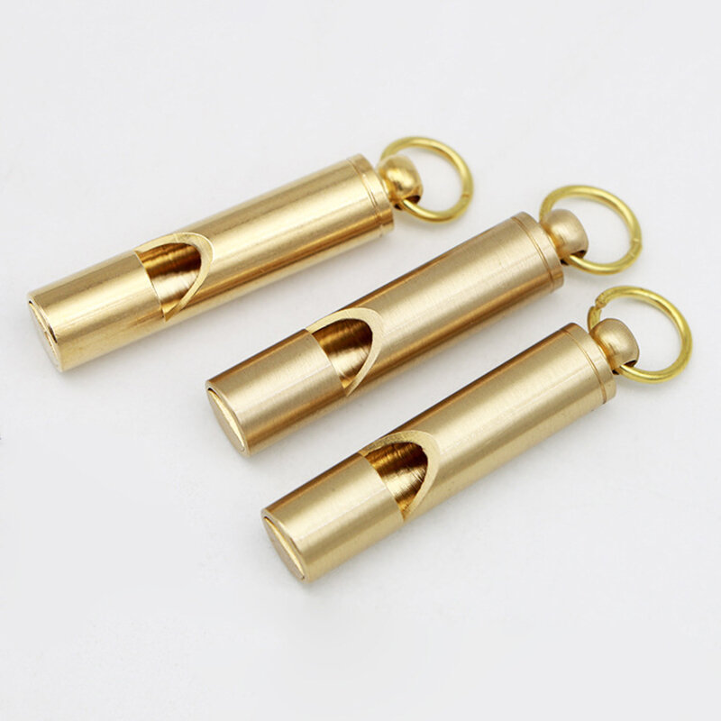 Brass Keychain Retro Personalized Whistle Pendant Children's Outdoor Whistle Survival Training Tool Bag Pendant Gifts For Kids