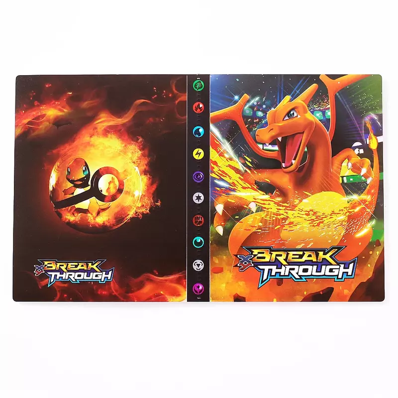 TAKARA TOMY-Livre d'album de cartes Pokemon Cartoon Charizard, support de collection de cartes de jeu Anime, dossier de classeur, cadeau de jouets supérieurs, 240 cartes