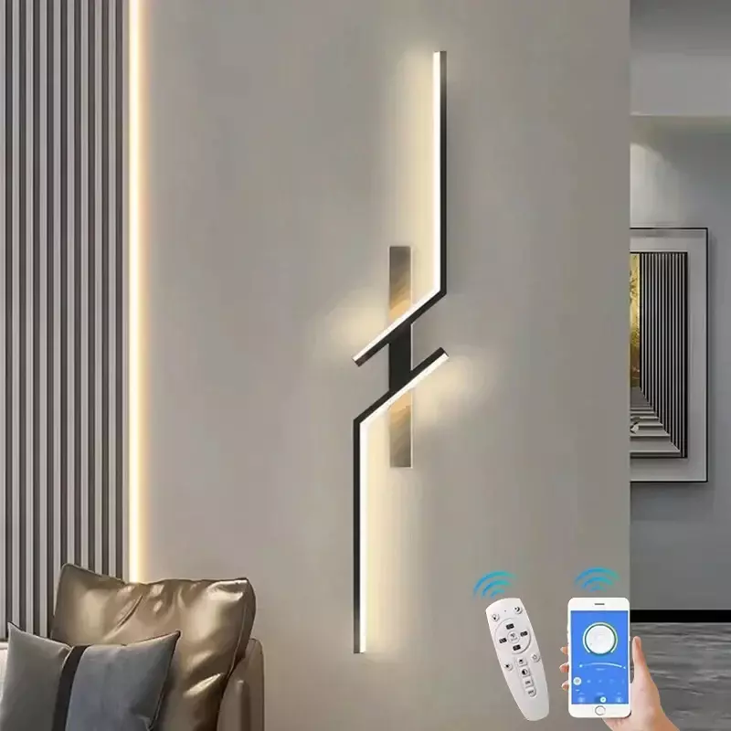 Lampu Dinding Led samping tempat tidur, lampu dinding Interior minimalis, lampu hias latar belakang TV untuk ruang tamu kamar tidur tangga