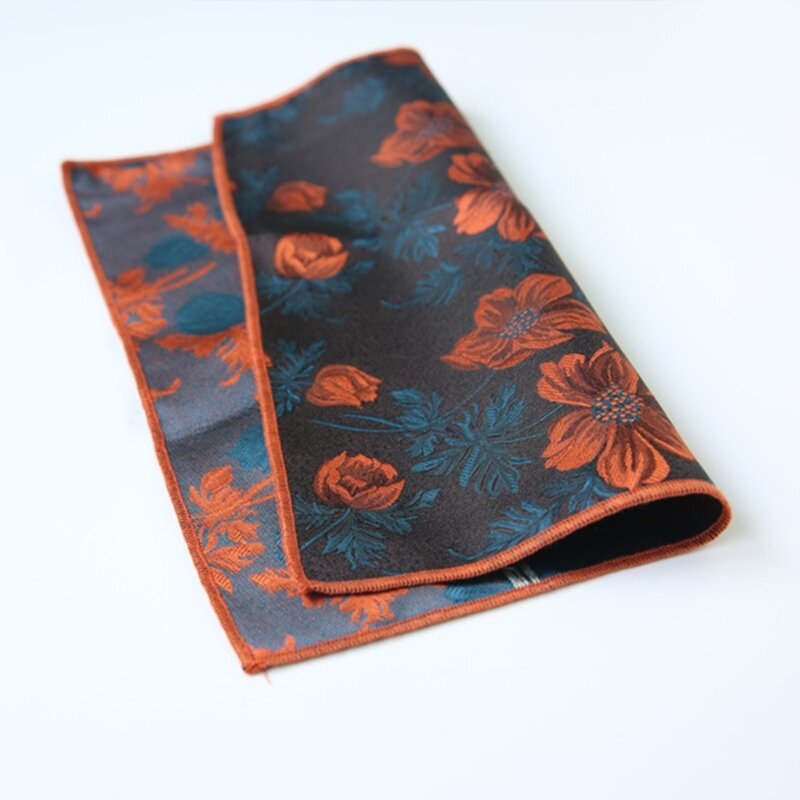 Male Portable Floral Pattern Handkerchief Pocket Square 24x24cm Pocket Hanky