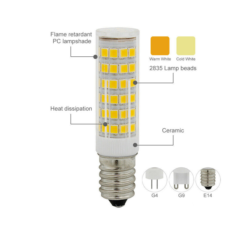 Mini lâmpada de milho LED, luz do candelabro do halogênio, 7W, 9W, 12W, 15W, 18W, CA 220V, 230V, 240V, SMD2835, ângulo de feixe 360, g9, E14