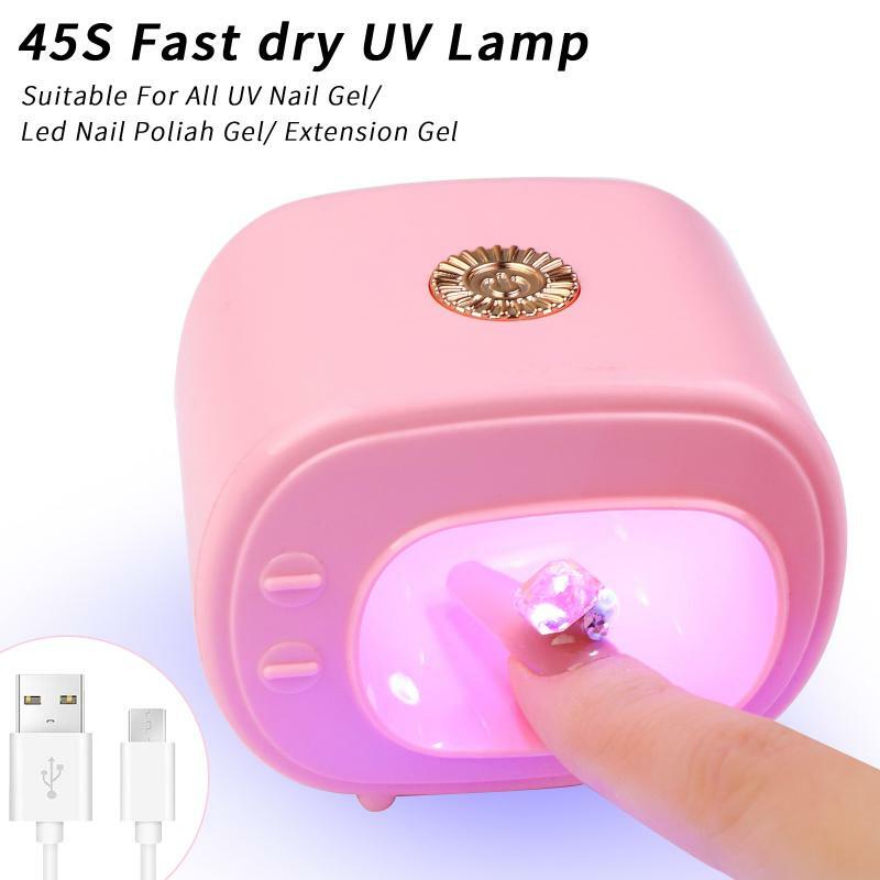 Mini lámpara de secado de uñas en forma de Tv, Uv Led para manicura, secado rápido de esmalte de uñas de Gel, Máquina secadora profesional, herramientas de salón