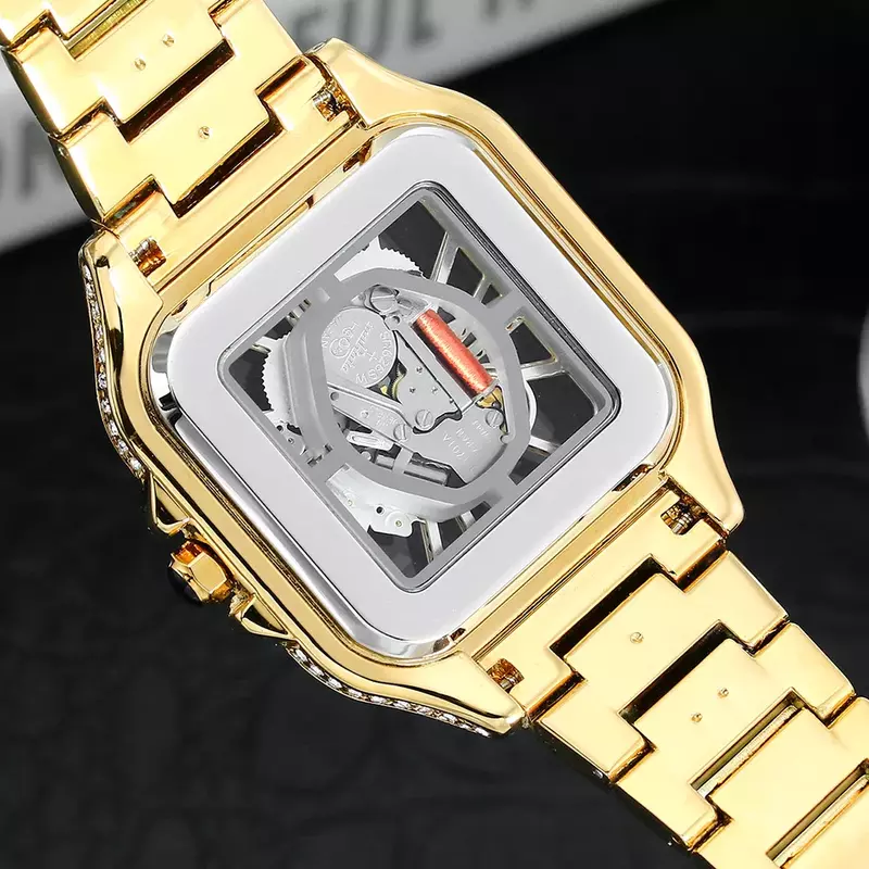 Relogio Masculino AAA Bling diamentowa wydrążona tarcza Hip-Hop mrożona kwarcowy zegarek dla człowieka wodoodporne zegarki męskie Dropshipping