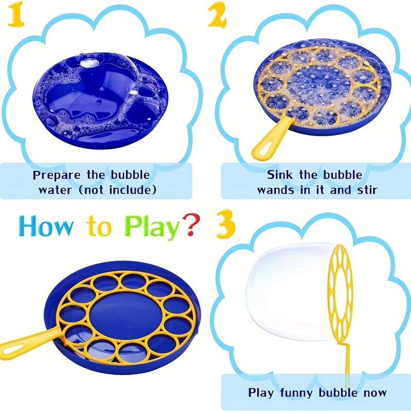 Children Big Bubbles Wand Kit Kids Toys Fancy Bubble Circle Props Parent-child Interaction Props Outdoor Playtime Birthday Party