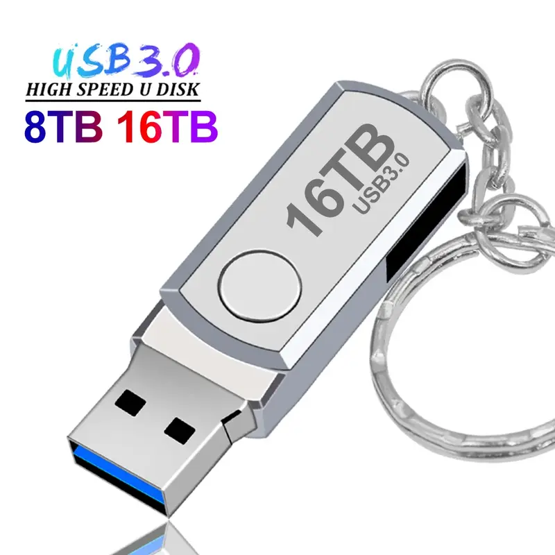 High Speed USB 3.0 Pendrive, Metal Cle, Pen Drive, Pen Drive portátil, Memória SSD, Novo, Frete Grátis, 4TB, 2TB, 8TB, 16TB, 2022