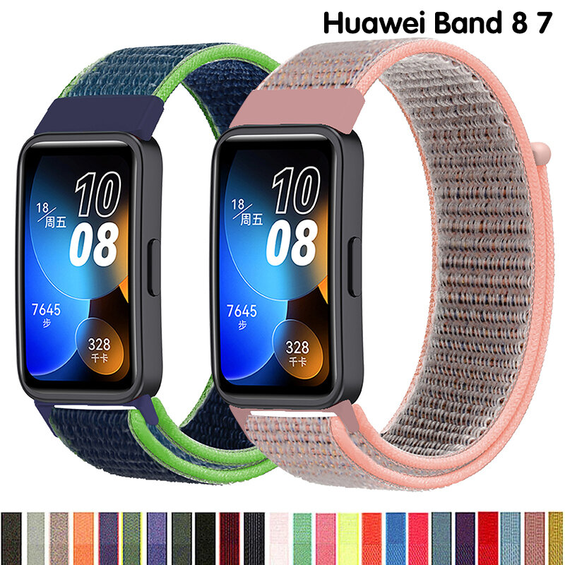 สายรัดไนลอนสำหรับ Huawei, สาย8/7อุปกรณ์เสริมสำหรับนาฬิกาอัจฉริยะอะไหล่สายรัดข้อมือกีฬาสายรัดข้อมือ Huawei band 8 Correa