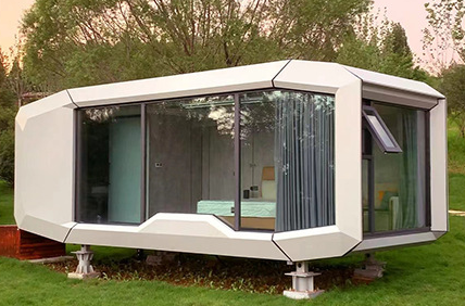 Padrão matizado vidro temperado janela apple cabin casa pré-fabricada recipiente, casa anti-roubo
