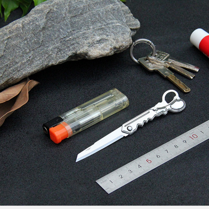 سكين مفتاح إبداعي من الفولاذ المقاوم للصدأ 3CR13 سكين فواكه صغير قابل للطي بشكل حاد صندوق مكتب منزلي فتح سكين صغير قابل للطي