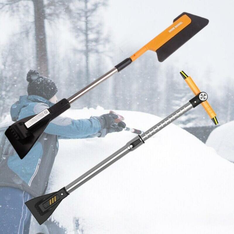 Rimozione della neve regolabile pala da neve strumento estensibile per la pulizia del ghiaccio spazzola per la rimozione della neve senza graffi per auto Suv Rv D1y5