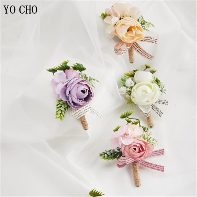 Свадебная бутоньерка из шелковых роз, бутоньерка, Мужская бутоньерка, цветы на запястье, цветочные бутоны для жениха, булавка для костюма