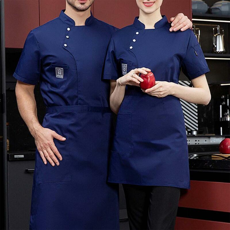 Breathable Men Uniform Quick Dry Chef Uniform Unisex Catering Kitchen Restaurant Chef Shirt